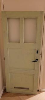 Massief Houten Deur met Glas - 188x77x3,5 cm, Doe-het-zelf en Verbouw, Deuren en Horren, Ophalen, Gebruikt, Minder dan 80 cm, Binnendeur