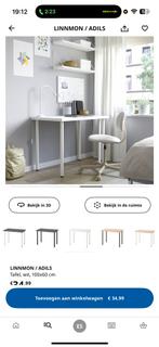 IKEA LINNMON/ADILS Bureaus - Wit - 100x60 cm, Huis en Inrichting, Bureaus, Ophalen, Zo goed als nieuw, Bureau