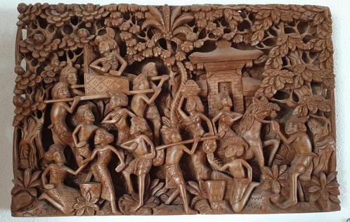 Prachtig houtsnijwerk afkomstig uit Bali, Huis en Inrichting, Woonaccessoires | Wanddecoraties, Zo goed als nieuw, Ophalen