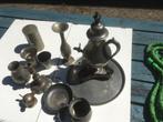 tin-verzameling koffiekan, kandelaars, vaasjes, Antiek en Kunst, Ophalen of Verzenden