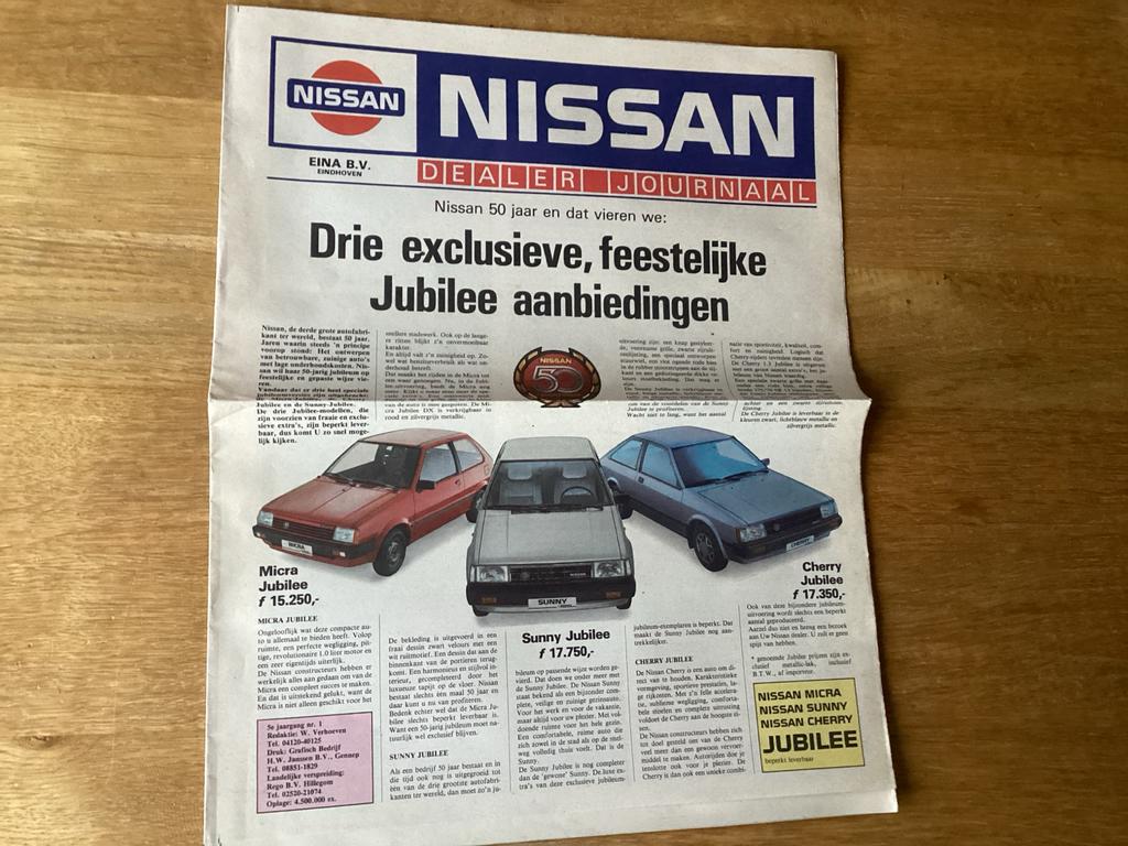 Nissan Dealer Journaal 1983 Eina Eindhoven, Ophalen of Verzenden, Gelezen, Nissan