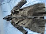 Donker olijfgroene suede lange jas, Maat 38/40 (M), Alain manoukian, Ophalen of Verzenden, Zo goed als nieuw