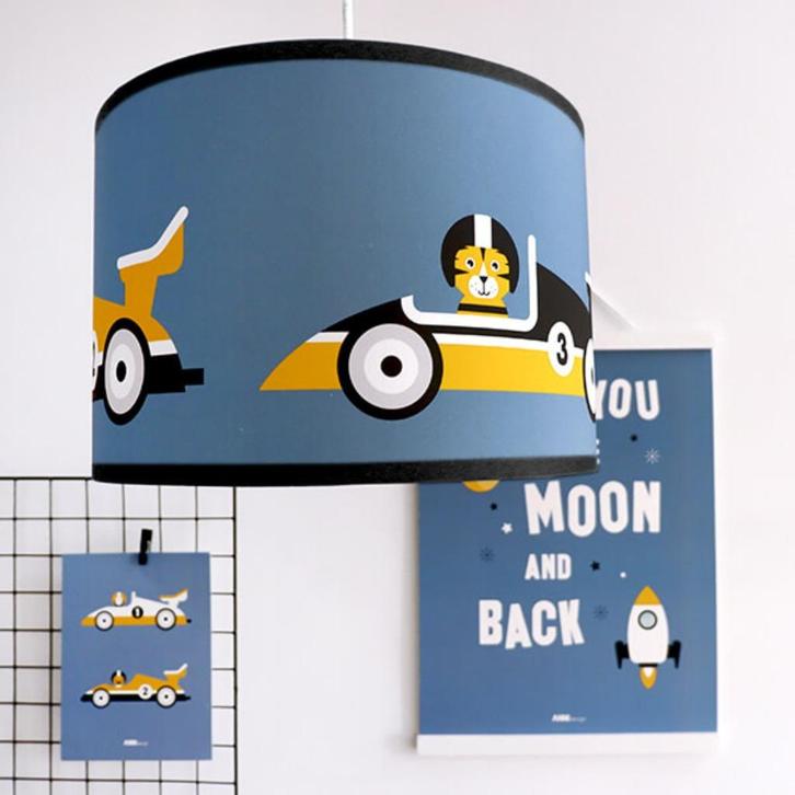 Hanglamp Kinderlamp Lamp Raceauto Race Blauw ANNIdesign, Kinderen en Baby's, Kinderkamer | Inrichting en Decoratie, Nieuw, Lamp