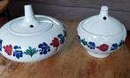 Uienpot en Knoflookpot met Boerenbont motief Boch, Keramiek, Overige typen, Ophalen of Verzenden, Zo goed als nieuw