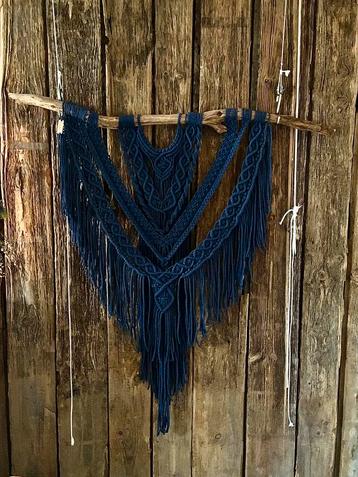 Wandkleed, decoratie macramé, grijs blauw beschikbaar voor biedingen