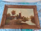 schilderij landschap met molen, Antiek en Kunst, Ophalen of Verzenden