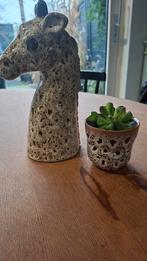 Keramiek Giraffe vaas en bloempotje, Overige materialen, Overige kleuren, Ophalen of Verzenden, Zo goed als nieuw