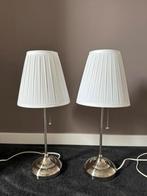 Ikea zilvere tafellamp / nachtlamp met witte kap (2 stuks!), Huis en Inrichting, Ophalen of Verzenden, Zo goed als nieuw, Ikea