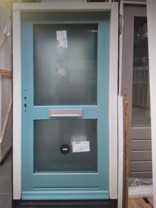 Hardhouten voordeur Kozijn, Doe-het-zelf en Verbouw, Deuren en Horren, Nieuw, Buitendeur, 200 tot 215 cm, 80 tot 100 cm, Glas