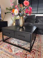 Salontafel Isa | Zwart Visgraat Mangohout, Huis en Inrichting, Tafels | Salontafels, Ophalen, 50 tot 100 cm, Vierkant, 50 tot 100 cm