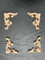 Houtsnijwerk ornament set van 4 brocante hoek applique, Huis en Inrichting, Verburgt Vintage, Nieuw, Ophalen of Verzenden, https://verburgtvintage.nl/#contact