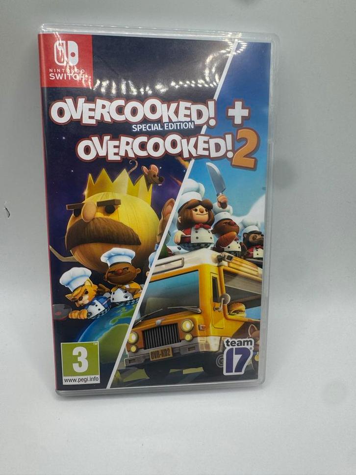 Overcooked! + Overcooked! 2 - Nintendo Switch, Spelcomputers en Games, Games | Nintendo Switch, Zo goed als nieuw, Simulatie, 3 spelers of meer