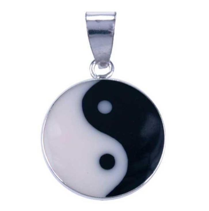 Yin Yang hangertje van zilver, Sieraden, Tassen en Uiterlijk, Kettinghangers, Nieuw, Zilver, Zwart, Ophalen of Verzenden