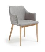 Kave Home Eetkamerstoelen - Antraciet & Lichtgrijs, Ophalen, Gebruikt, Vier, Stof