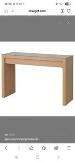 Malm make up tafel wit gelazuurd eiken. Afmetingen zie foto, Huis en Inrichting, Tafels | Sidetables, Ophalen, Zo goed als nieuw