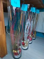 Glazen vaas 70cm met kerst decoratie "per stuk!", Huis en Inrichting, Ophalen, Overige kleuren, Glas, 50 tot 75 cm