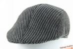 Vintage flatcap Voorgevormde pet grijszwart pied-de-poule 59, Ophalen of Verzenden, Gedragen, 58 of 59 cm (L, 7¼ of ⅜ inch), Pet