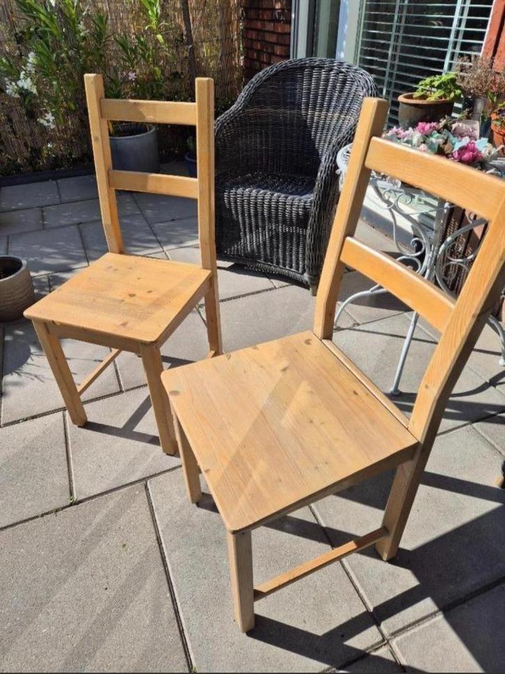 Mooie grenen  houten stoelen, Huis en Inrichting, Stoelen, Gebruikt, Twee, Hout, Bruin, Ophalen