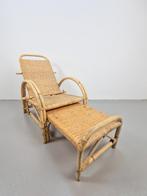 Vintage Bamboo Ligstoel Rotan Deck Chair Lounge Garden ´60, Ophalen, N, Rotan, N