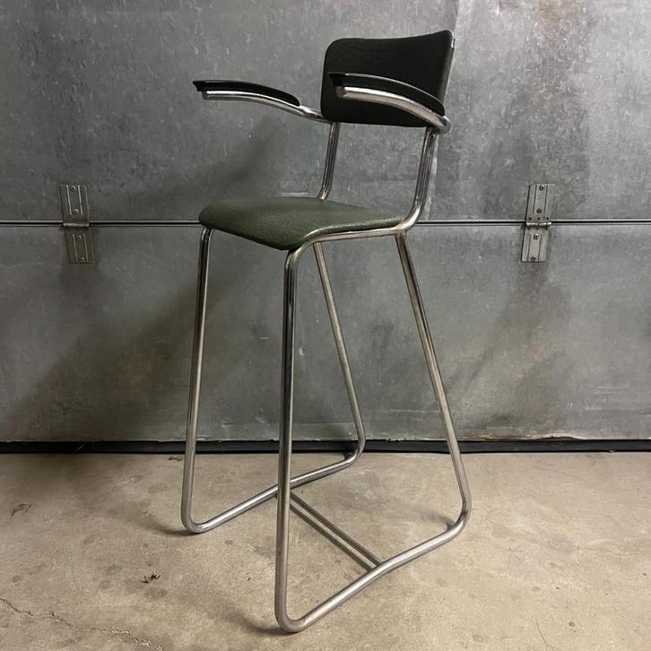 OPRUIMING jaren 50 60 chroombuis Gispen kinder kappersstoel, Huis en Inrichting, Stoelen, Gebruikt, Eén, Hout, Kunststof, Metaal