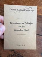Nederlands KNIL voorschrift Japanse Vijand 1945 taktiek, Verzamelen, Verzenden, Nederland, Boek of Tijdschrift, Landmacht