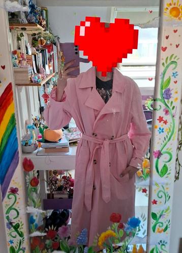 Kawaii Bershka roze trenchcoat mooi stylish beschikbaar voor biedingen