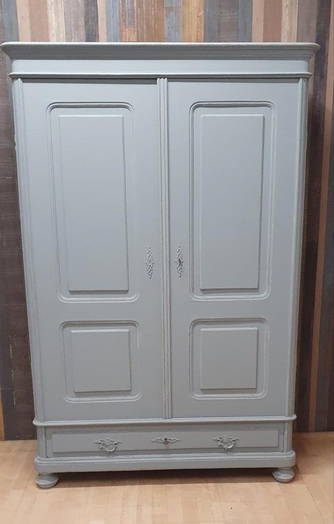 Grote brocante meidenkast kledingkast linnenkast servieskast, Antiek en Kunst, Antiek | Meubels | Kasten, Ophalen