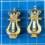 Kraagspiegel emblemen MILITAIRE MUZIEK KAPEL, Ophalen of Verzenden, Landmacht, Nederland, Embleem of Badge