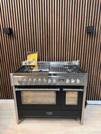 Luxe Rvs zwart Solitaire Fornuis 120 cm (Gratis bezorgen), 5258sh, Halogeen, Gebruikt, Ophalen of Verzenden