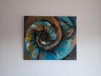 Schelp doorsnede. 60x50 cm acryl op canvas, Ophalen of Verzenden