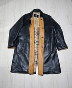 Burberry London Lederen Mantel ( origineel), Zwart, Maat 56/58 (XL), Ophalen of Verzenden, Gedragen