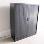 Roldeurkast Zwart, 120x45x145cm (bxdxh), 3 legbord, RD123, Gebruikt, 100 tot 150 cm, -, 100 tot 150 cm