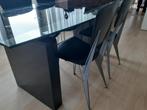 Mooie glazen EETTAFEL met 4 stoelen, Huis en Inrichting, Tafels | Eettafels, Ophalen, Gebruikt, 50 tot 100 cm, Glas