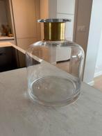 Glazen vaas met goud detail, Huis en Inrichting, Woonaccessoires | Stolpen, Ophalen of Verzenden, Zo goed als nieuw