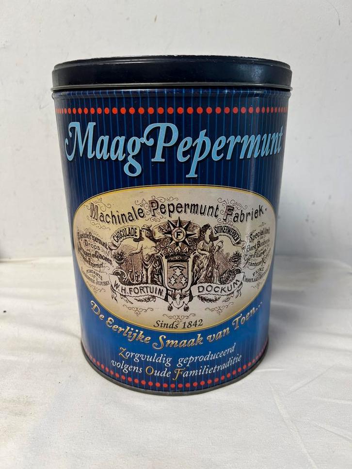 Te Koop : Fortuin Maag Pepermunt Blik Dokkum Verzamelblik, Verzamelen, Blikken, Gebruikt, Overige, Overige merken, Ophalen of Verzenden