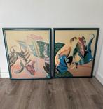 Modern tweeluik het dierenrijk, Antiek en Kunst, Kunst | Schilderijen | Abstract, Ophalen