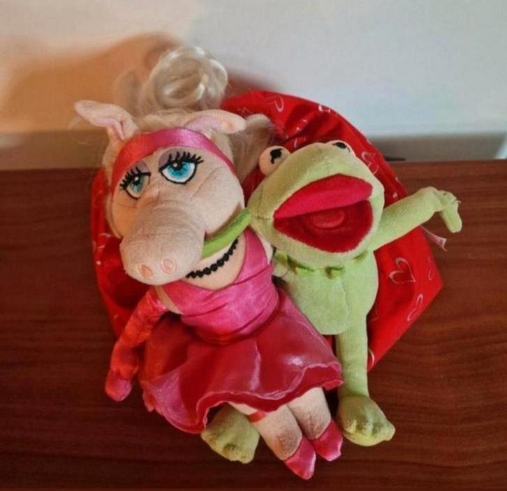 Kermit de kikker en Miss Piggy zitzak Disney Muppets Muppet, Verzamelen, Poppen, Zo goed als nieuw, Pop, Levensecht of Reborn