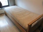 Eenpersoonsbed met Auping-spiraal voor matras 90x210 cm, Ophalen, 90 cm, Eenpersoons, Bruin
