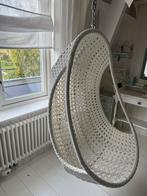 Plastic Gevlochten Hangstoel, Huis en Inrichting, Stoelen, Ophalen, Gebruikt, Wit, Eén