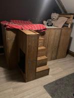 Steigerhouten Hoogslaper met Speelruimte, Ophalen, 85 tot 100 cm, Gebruikt, Hoogslaper of Stapelbed