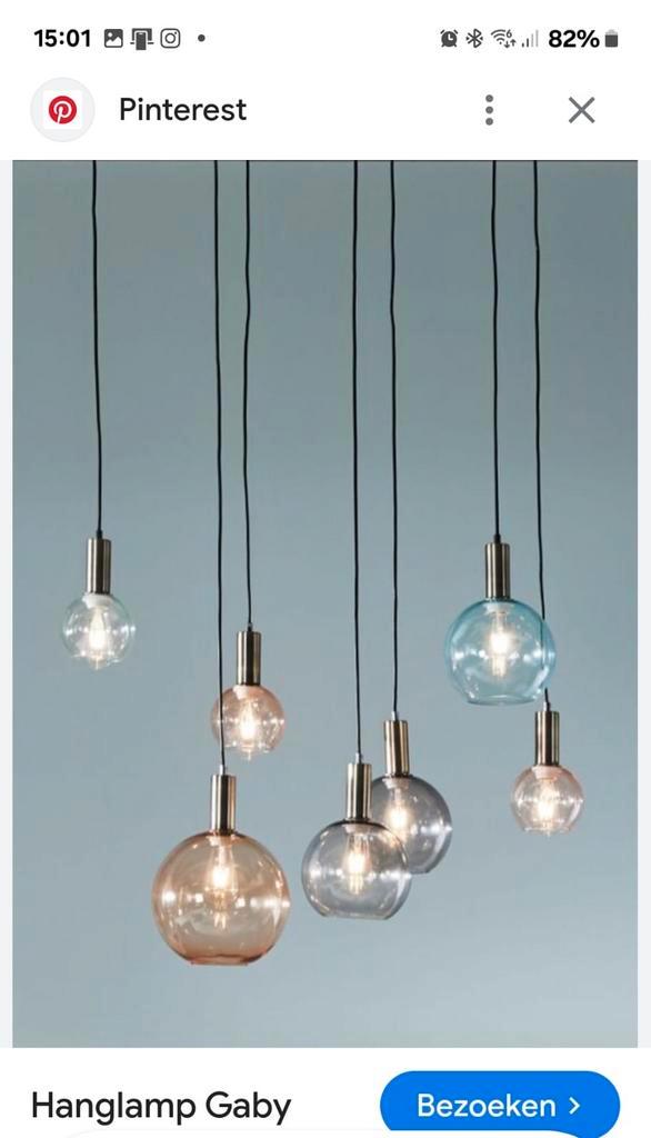 Coco Maison Hanglamp met 7 gekleurde glazen - Nieuw, Huis en Inrichting, Lampen | Hanglampen, Nieuw, 75 cm of meer, Glas, Ophalen