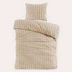2x 1pers. Dekbedovertrek 100% katoen flanel van €70 voor €40, Eenpersoons, Beige, Dekbedovertrek, Ophalen of Verzenden