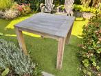 Tuintafel Rough 90x90, Tuin en Terras, Tuintafels, Ophalen, Gebruikt, Rechthoekig, Teakhout