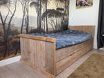 steigerhouten bed, Matras, 85 tot 100 cm, Ophalen, 180 cm of meer