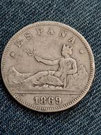 Spanje,  Voorlopige regering 2 Pesetas 1869 - Zilver, Verzenden, Overige landen, Losse munt, Zilver