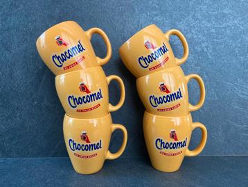 6 Chocomel  bekers / mokken, 9,5 cm hoog, 1 kant bedrukt beschikbaar voor biedingen