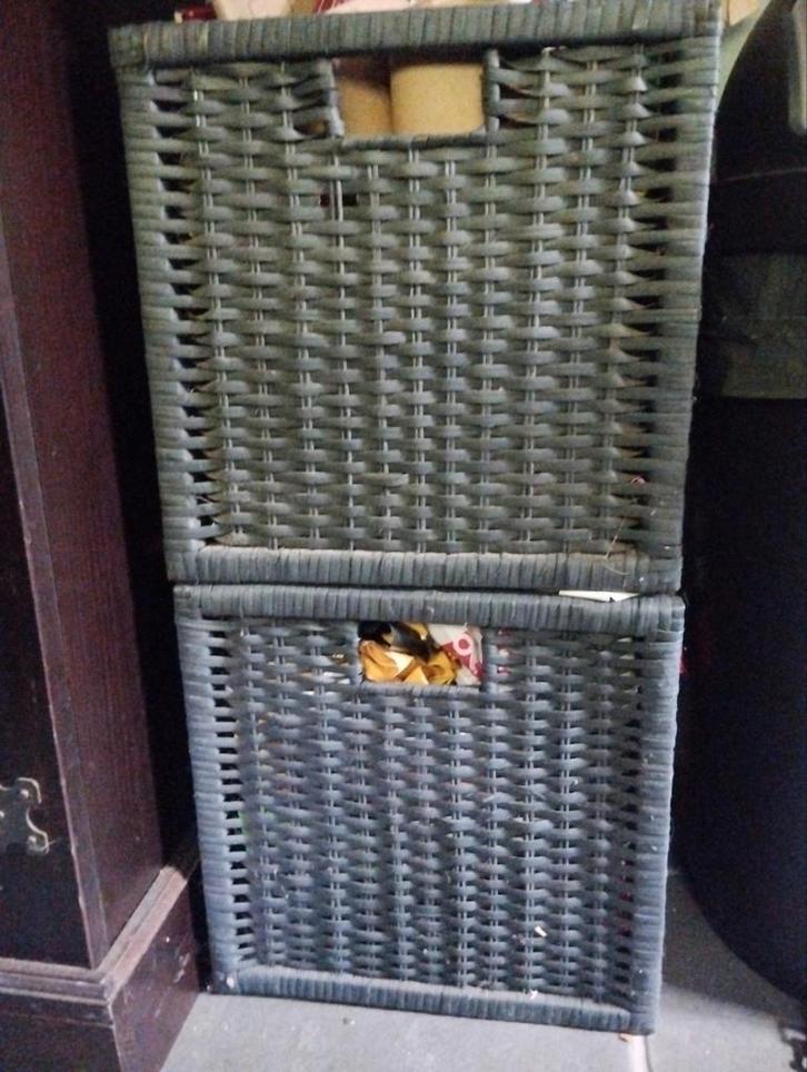 Ikea kallax kast mandjes, Huis en Inrichting, Woonaccessoires | Schalen en Manden, Gebruikt, Mand, Vierkant, Riet, Ophalen