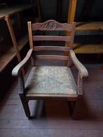 Antieke hardhouten stoelen met rieten zitting - set van 4, Huis en Inrichting, Woonaccessoires | Vazen, Ophalen