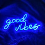 neon LED verlichting 'Good Vibes' blauw op plexiglas, Ophalen of Verzenden, Nieuw