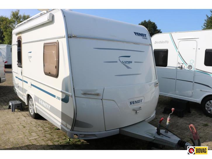 Fendt Saphir 390, cassetteluifel, mover, douche, Caravans en Kamperen, Caravans, Bedrijf, tot en met 3, 1000 - 1250 kg, Treinzit
